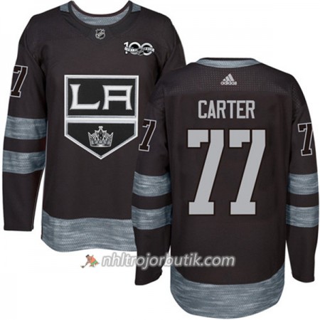 Män Ishockey Los Angeles Kings Tröja Jeff Carter 77 1917-2017 100th Anniversary Adidas Svart Authentic